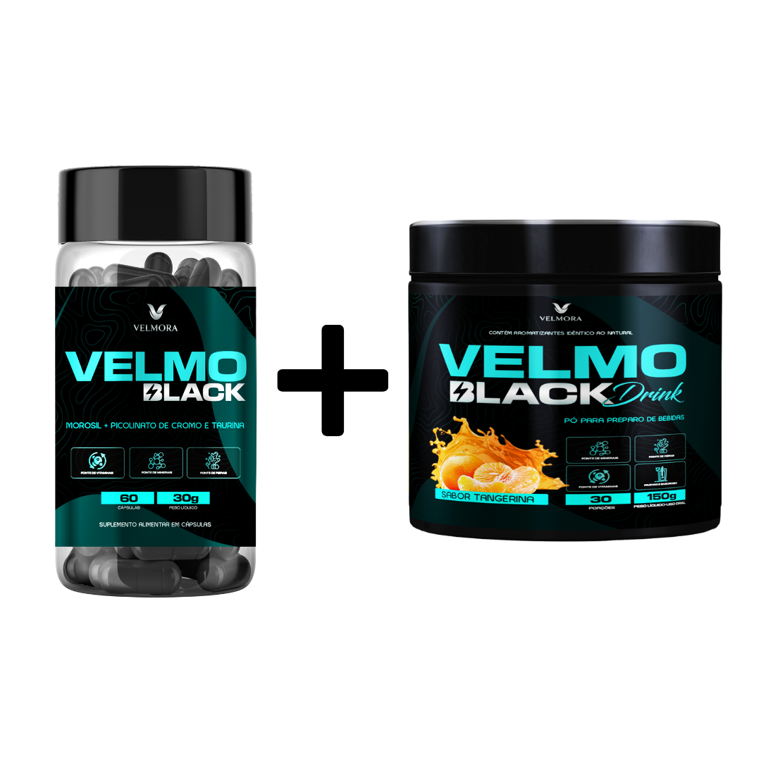 COMBO VELMO BLACK + DRINK (TANGERINA)
